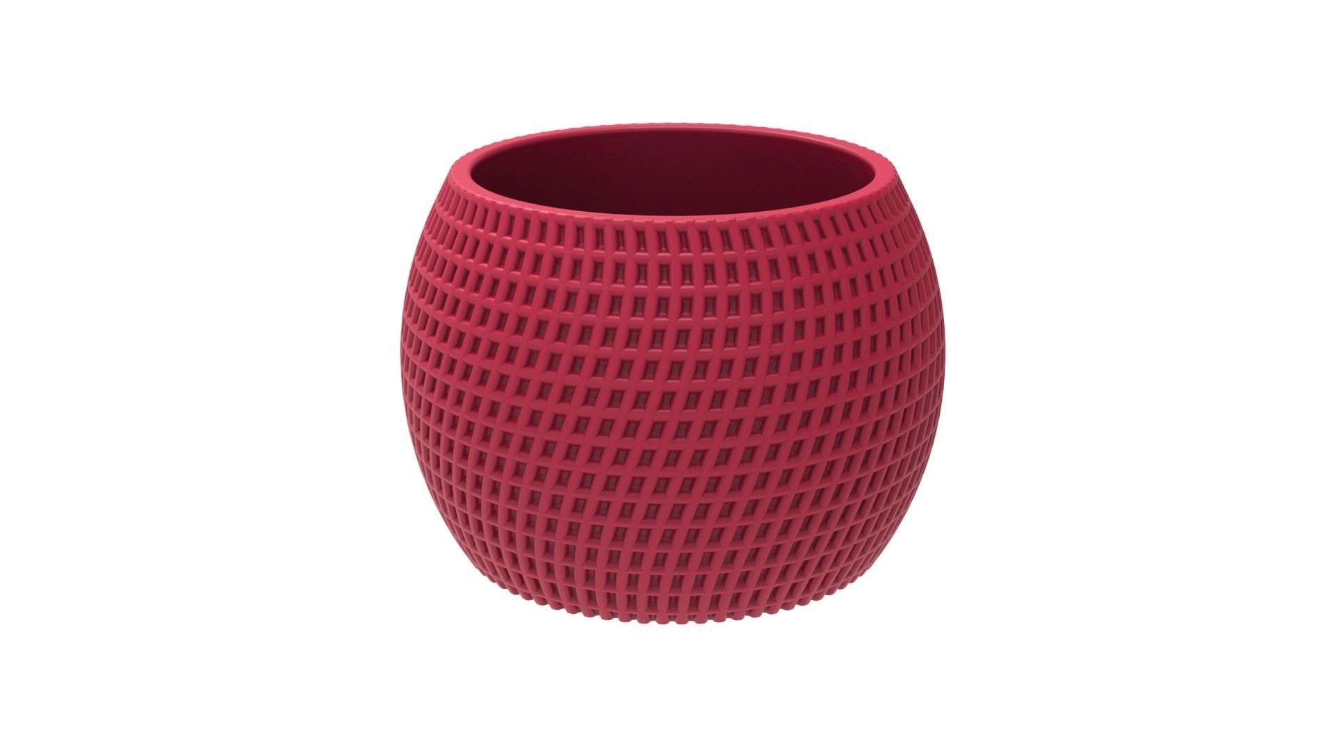 FINNED VASE - POT - PENCIL HOLDER OR PLANTER - SQUARE PATTERN 3D print model_10