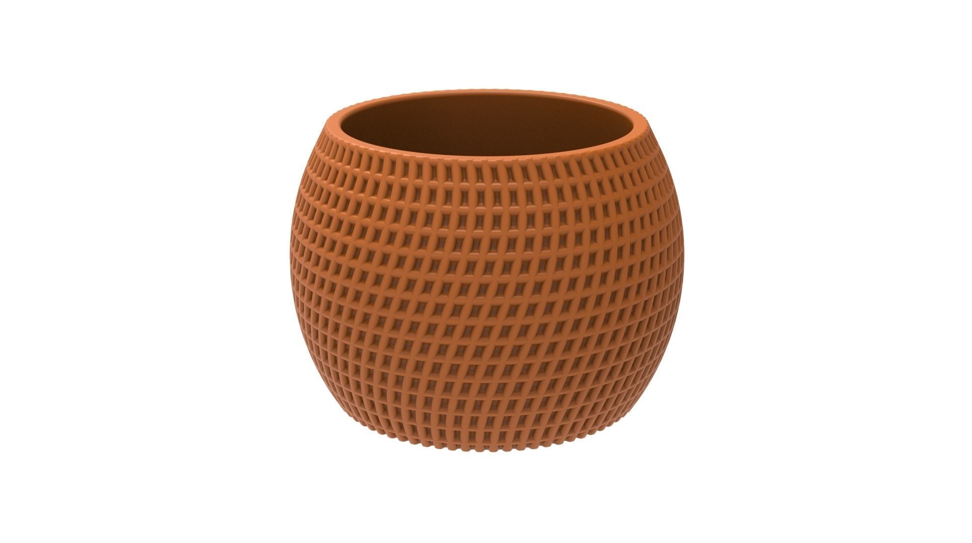 FINNED VASE - POT - PENCIL HOLDER OR PLANTER - SQUARE PATTERN 3D print model_7