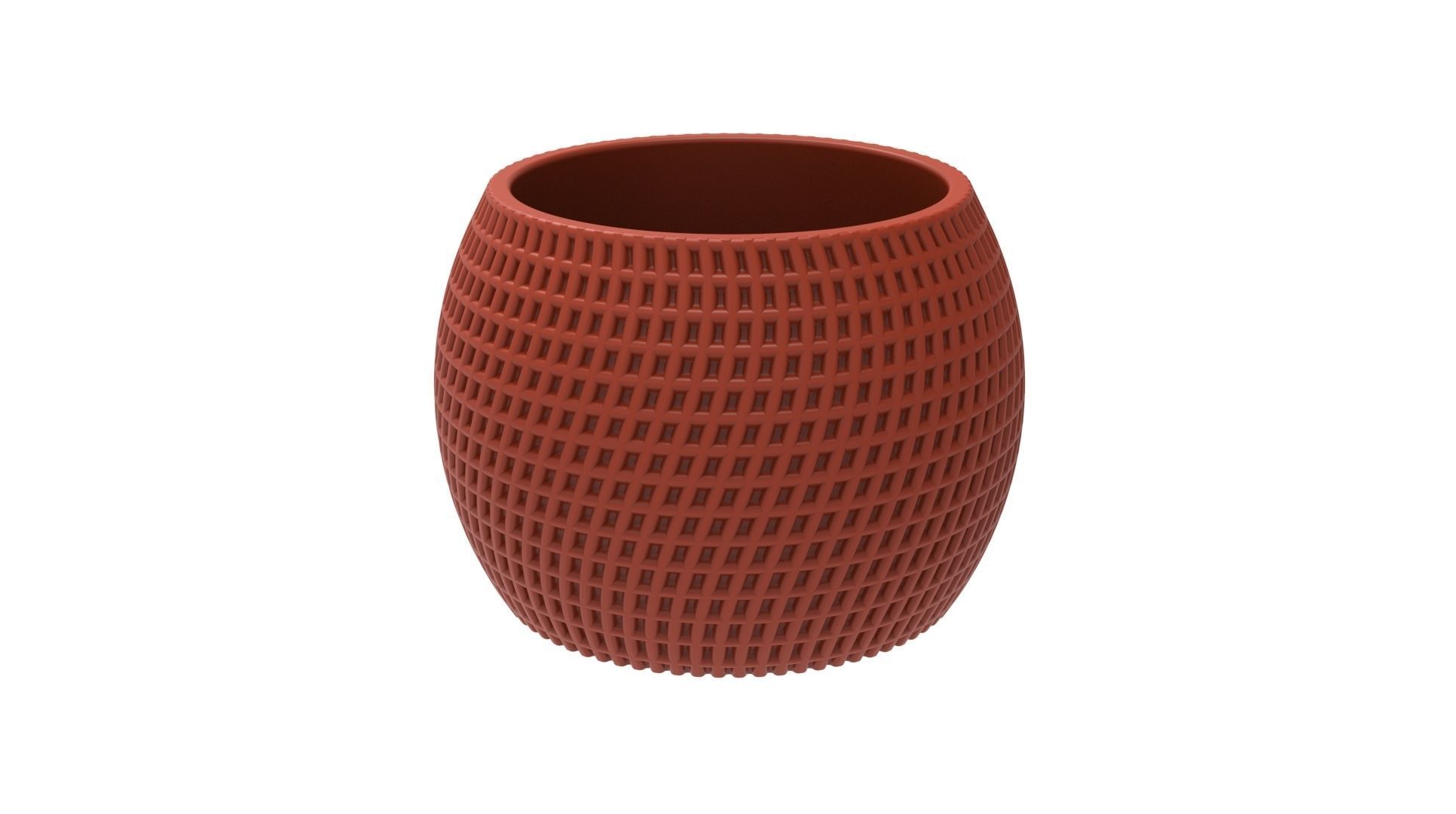 FINNED VASE - POT - PENCIL HOLDER OR PLANTER - SQUARE PATTERN 3D print model_4