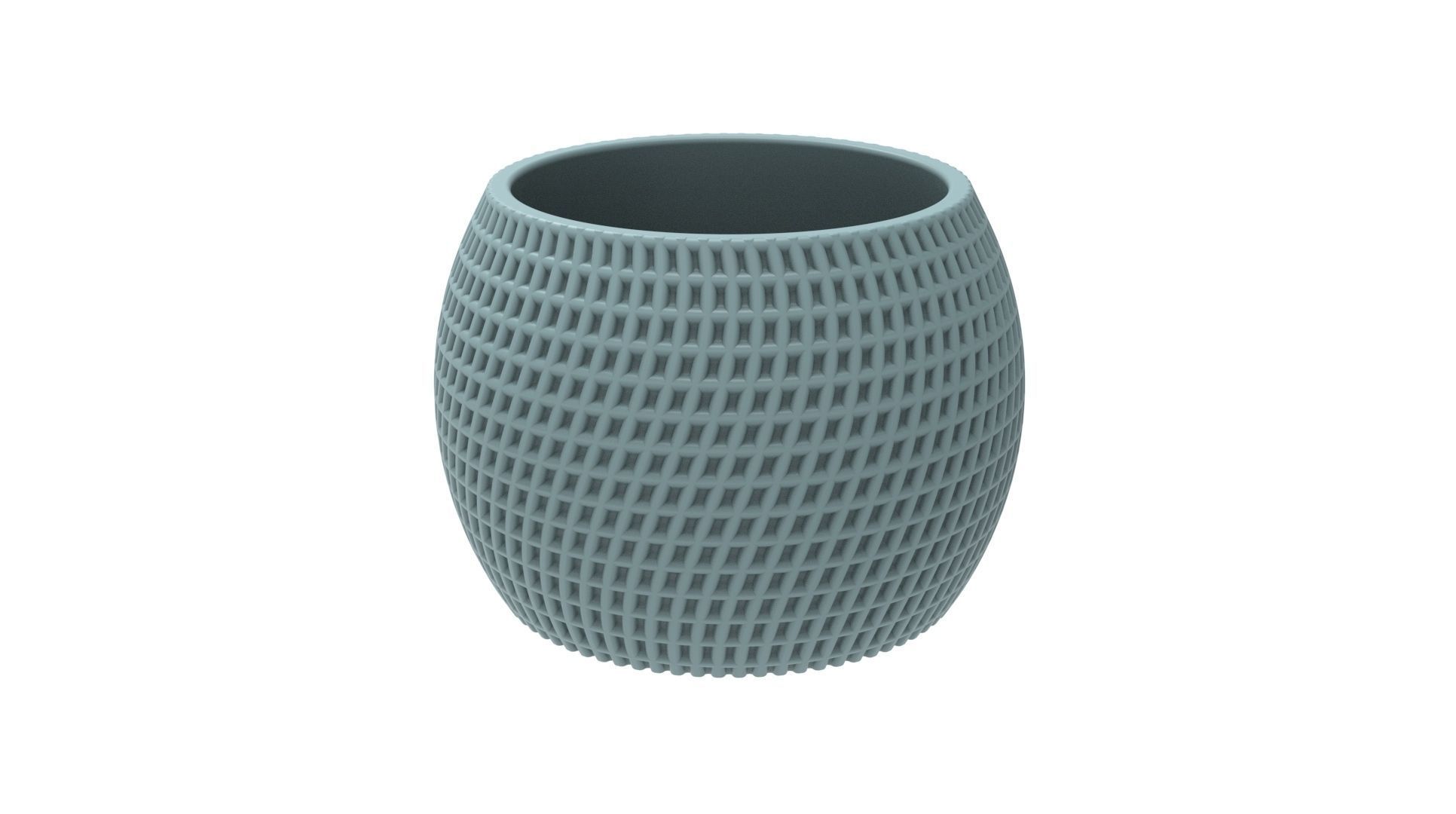 FINNED VASE - POT - PENCIL HOLDER OR PLANTER - SQUARE PATTERN 3D print model_11