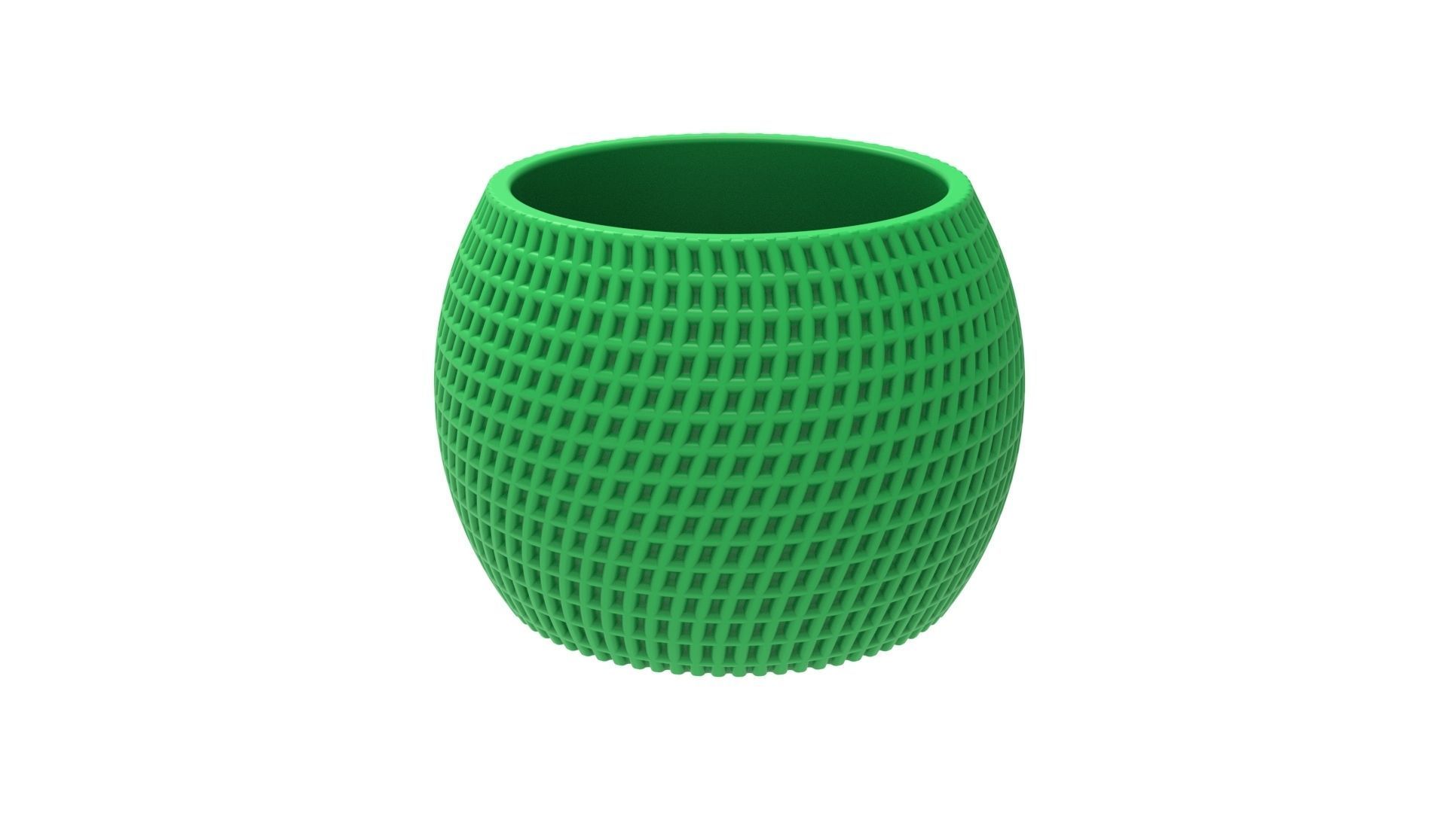 FINNED VASE - POT - PENCIL HOLDER OR PLANTER - SQUARE PATTERN 3D print model_9