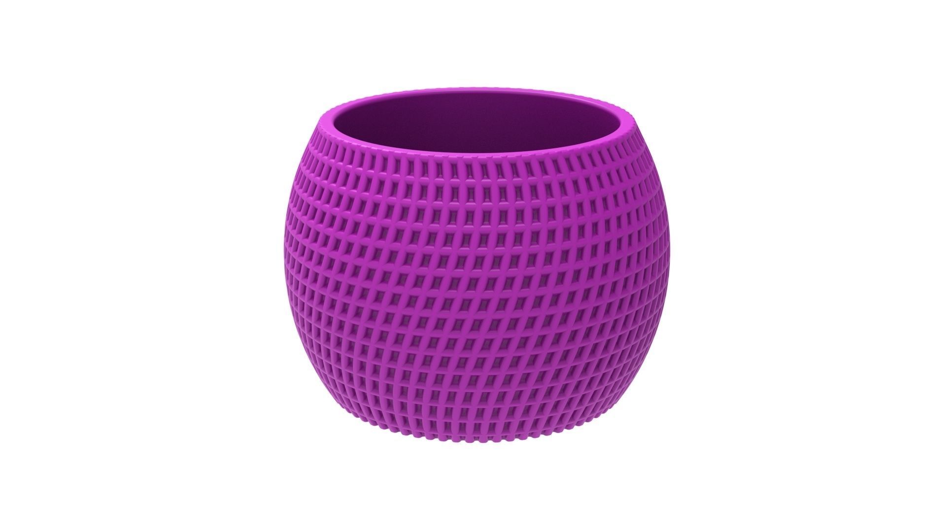 FINNED VASE - POT - PENCIL HOLDER OR PLANTER - SQUARE PATTERN 3D print model_6