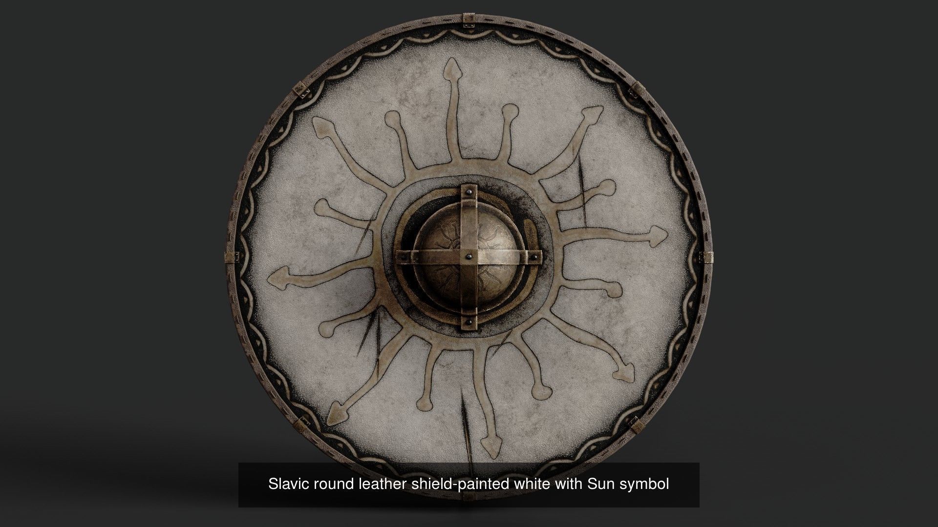 Slavic round leather shields 20 pieces 3D Model Collection_20