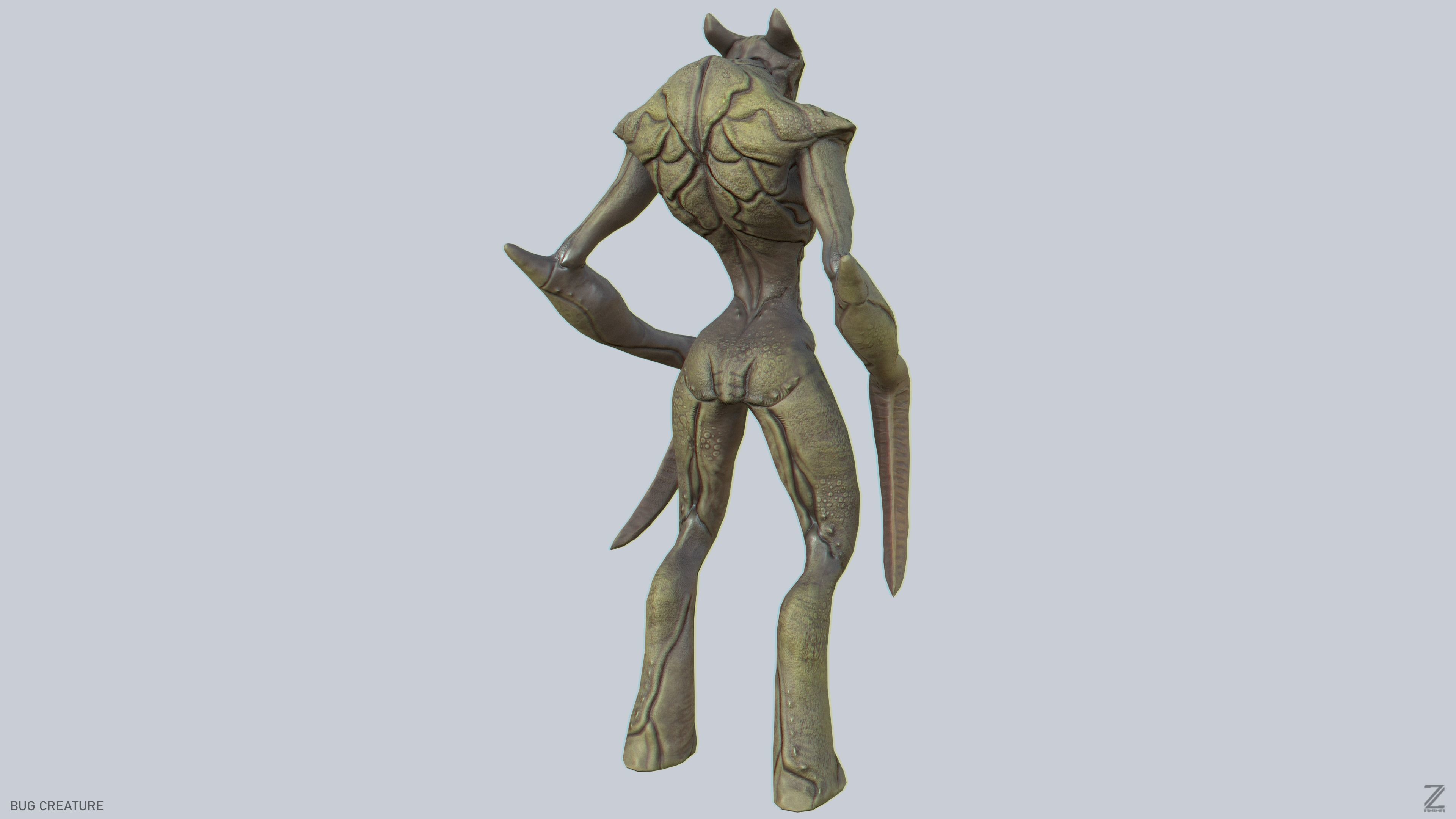 Bug creature Low-poly 3D model_7