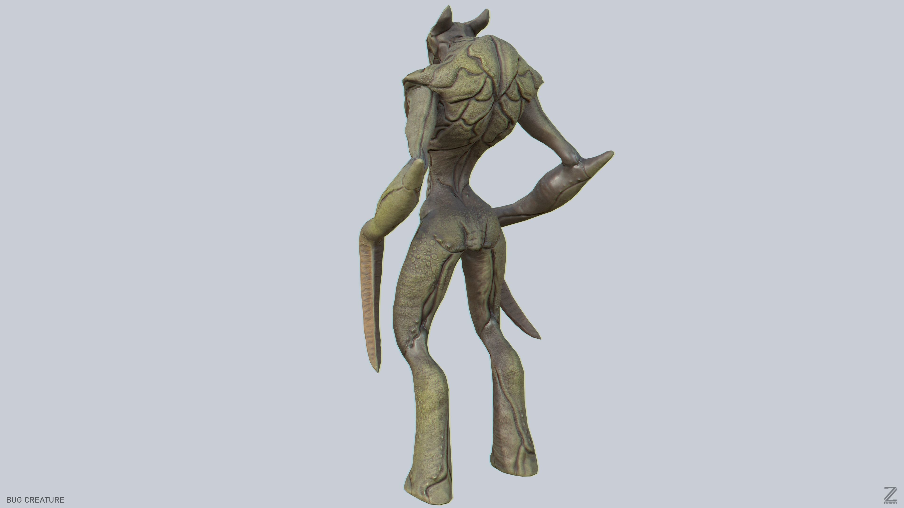 Bug creature Low-poly 3D model_6