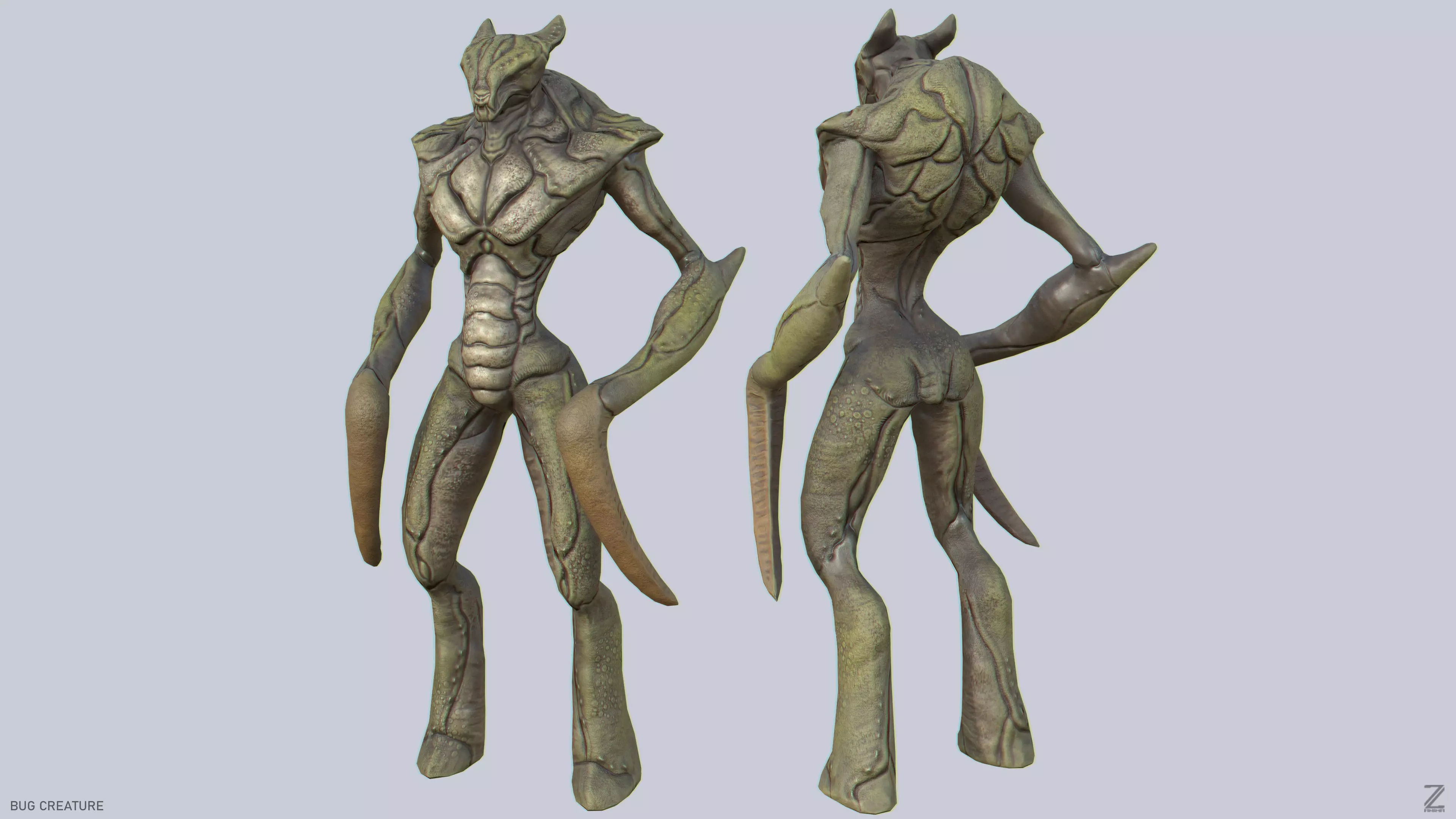 Bug creature Low-poly 3D model_0
