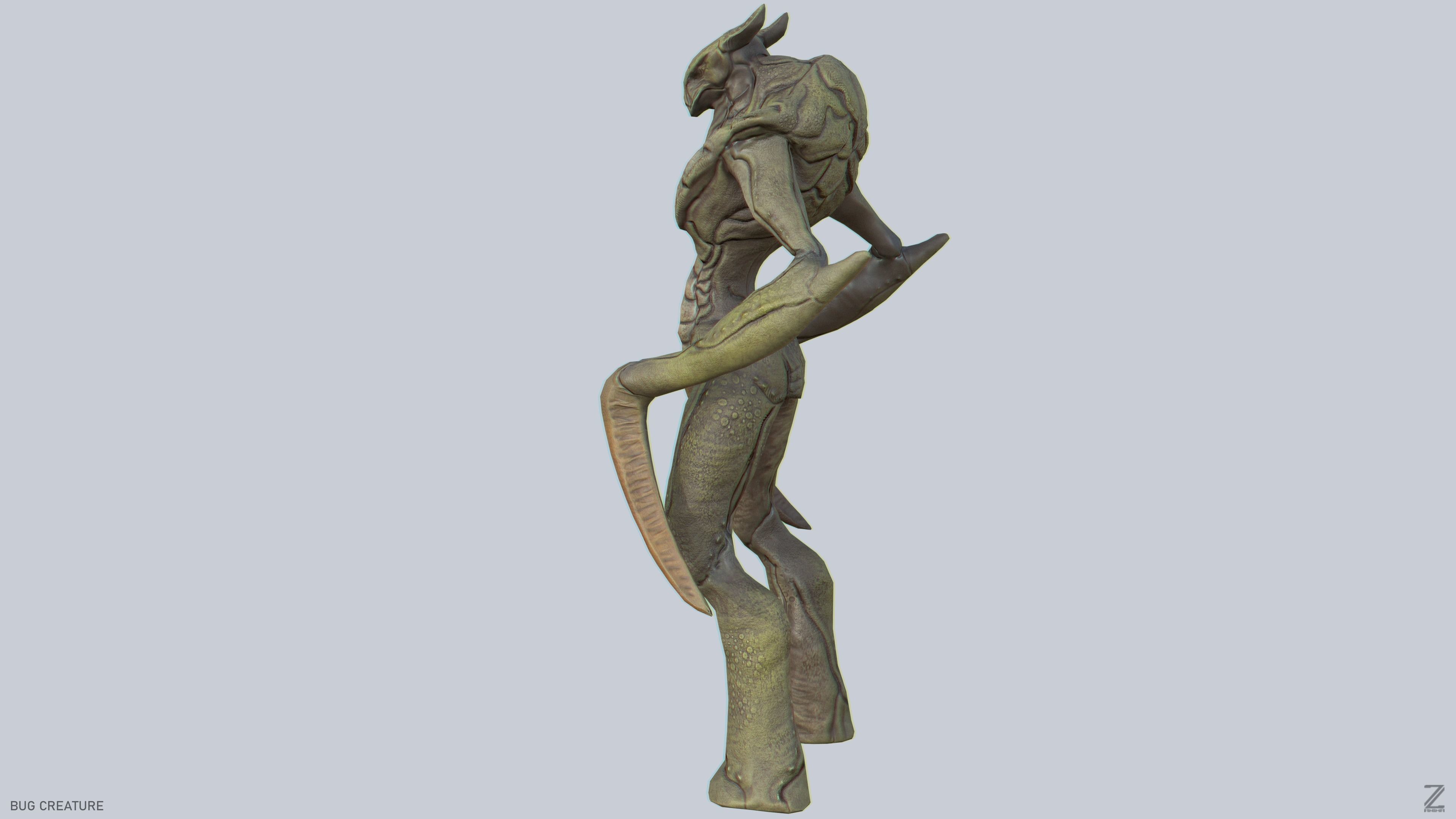 Bug creature Low-poly 3D model_5