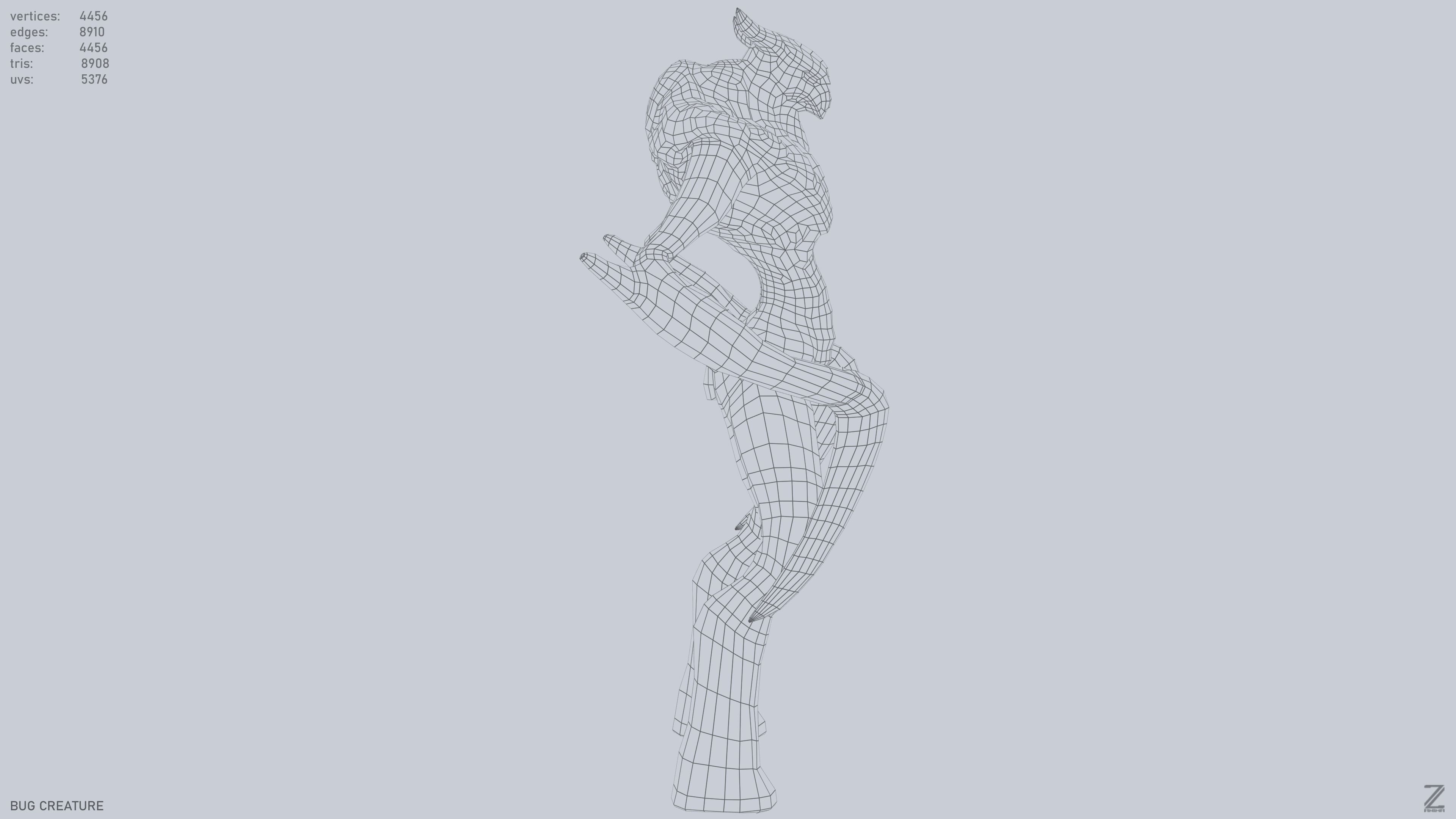 Bug creature Low-poly 3D model_14