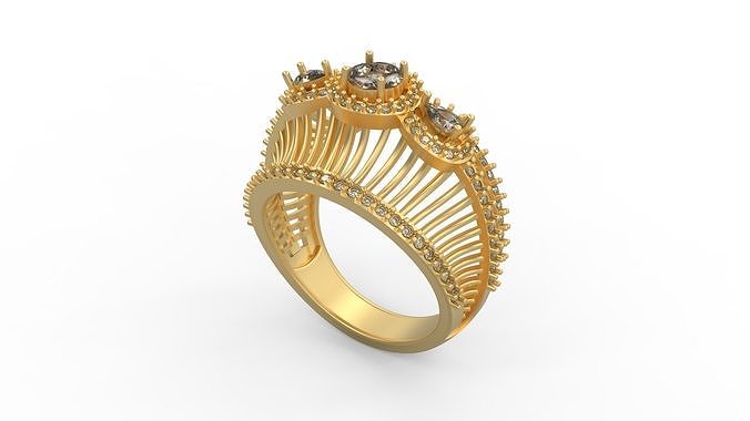 Woman Solitaire Ring 585 3D print model
