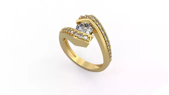 Woman Solitaire Ring 589
