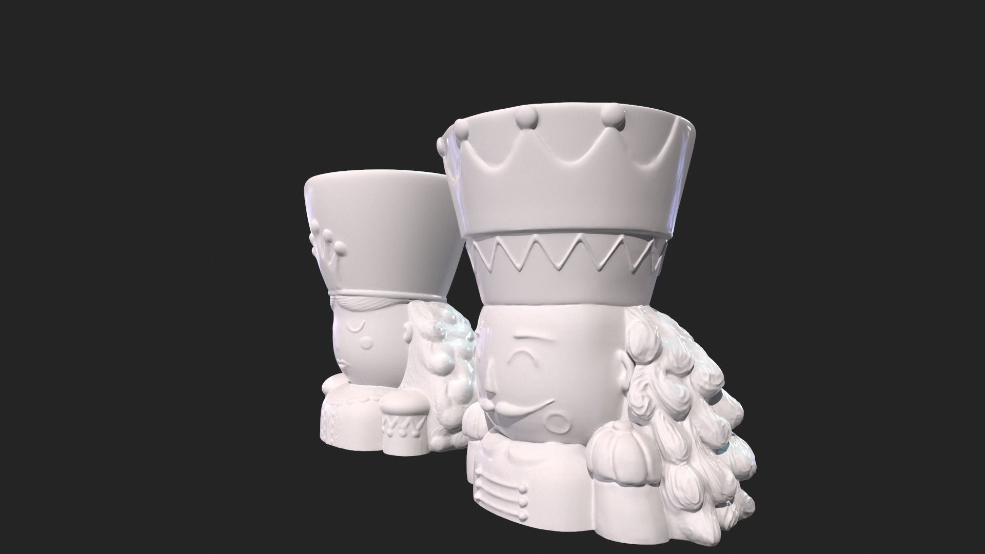 King Queen Flower Planter  3D print model_2