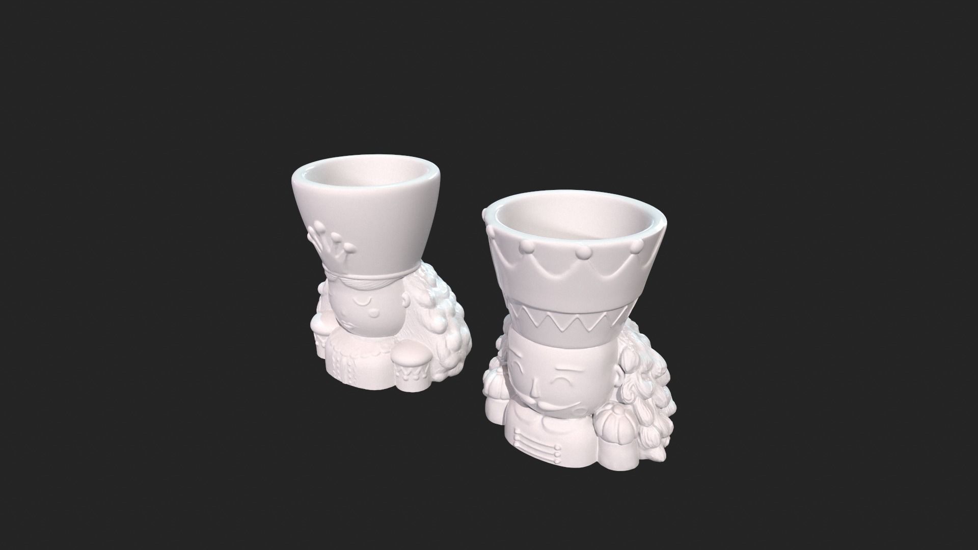 King Queen Flower Planter  3D print model_5