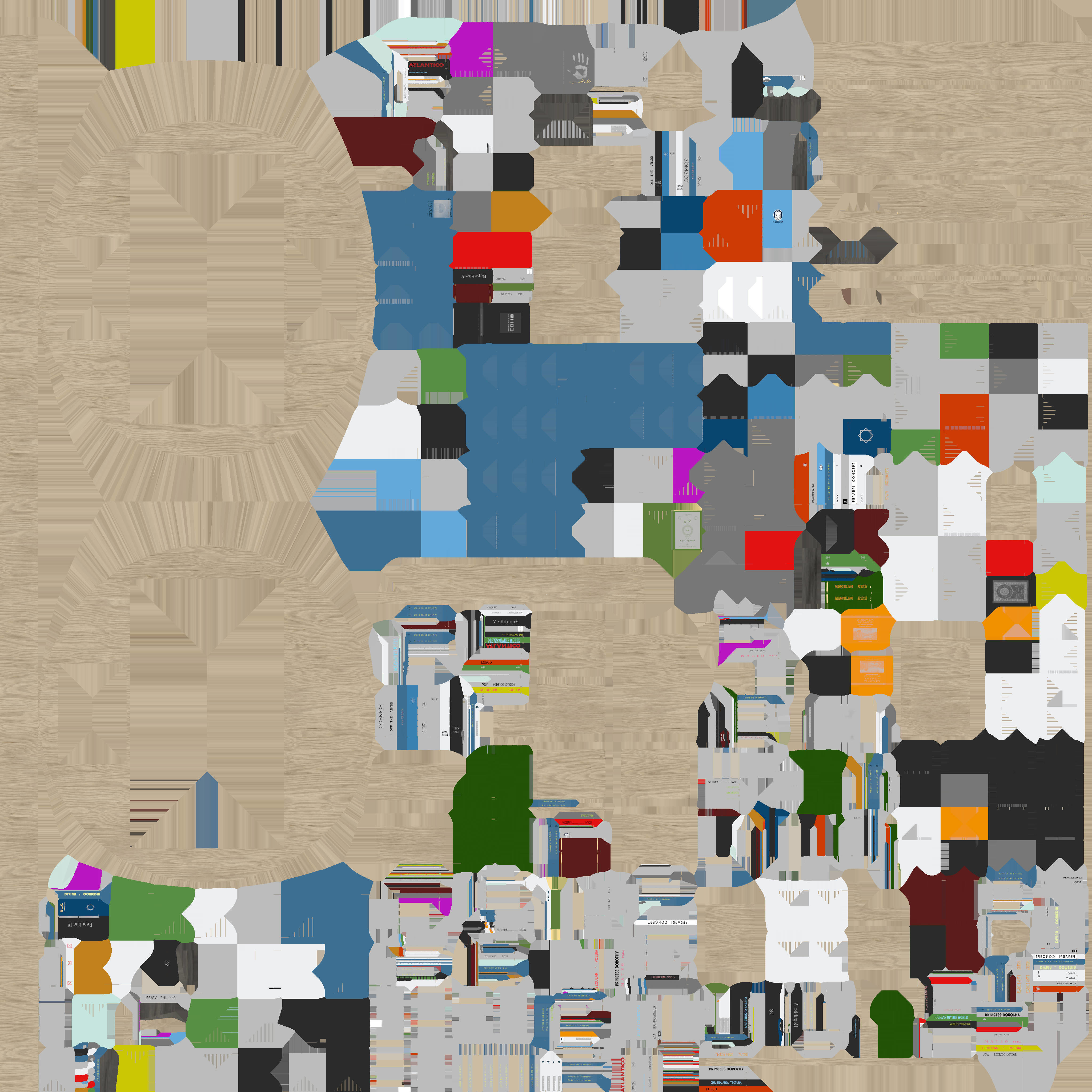 Round Bookcase - Bookshelf Low-poly 3D model_7