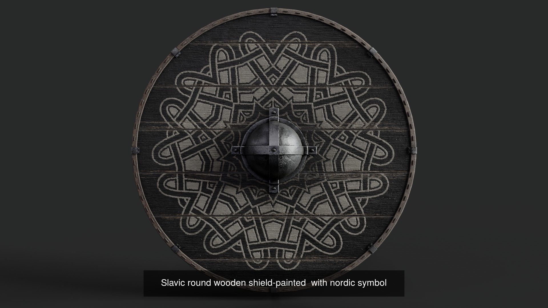 Slavic round shields 40 pieces 3D Model Collection_31