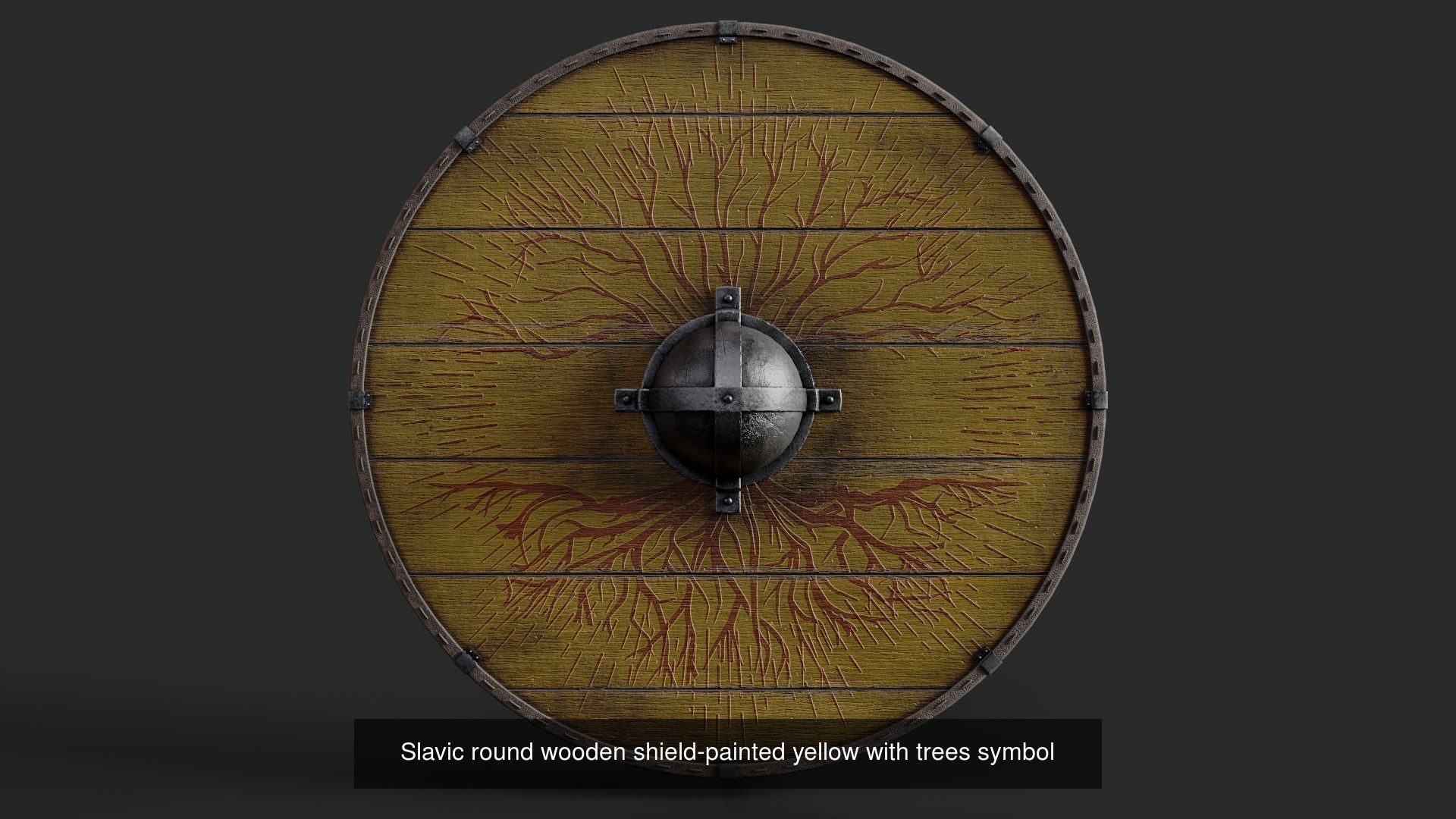 Slavic round shields 40 pieces 3D Model Collection_30