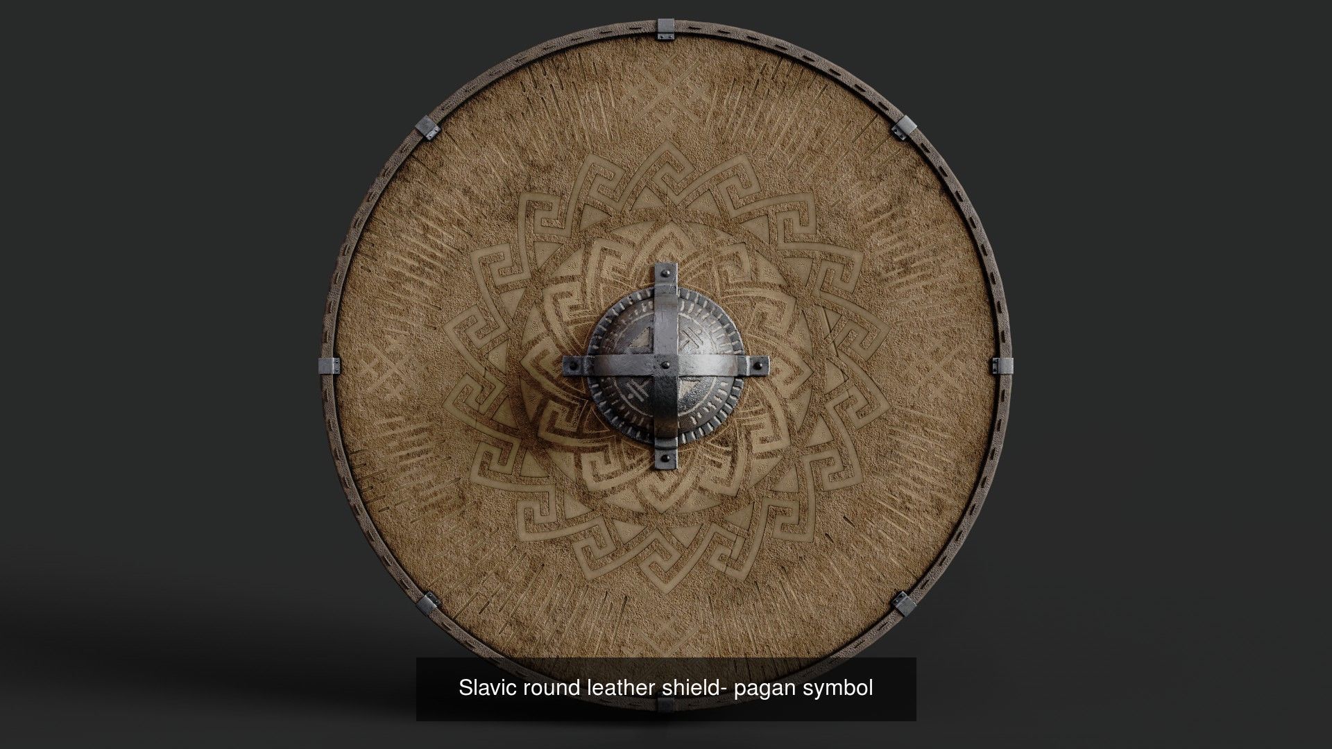 Slavic round shields 40 pieces 3D Model Collection_26