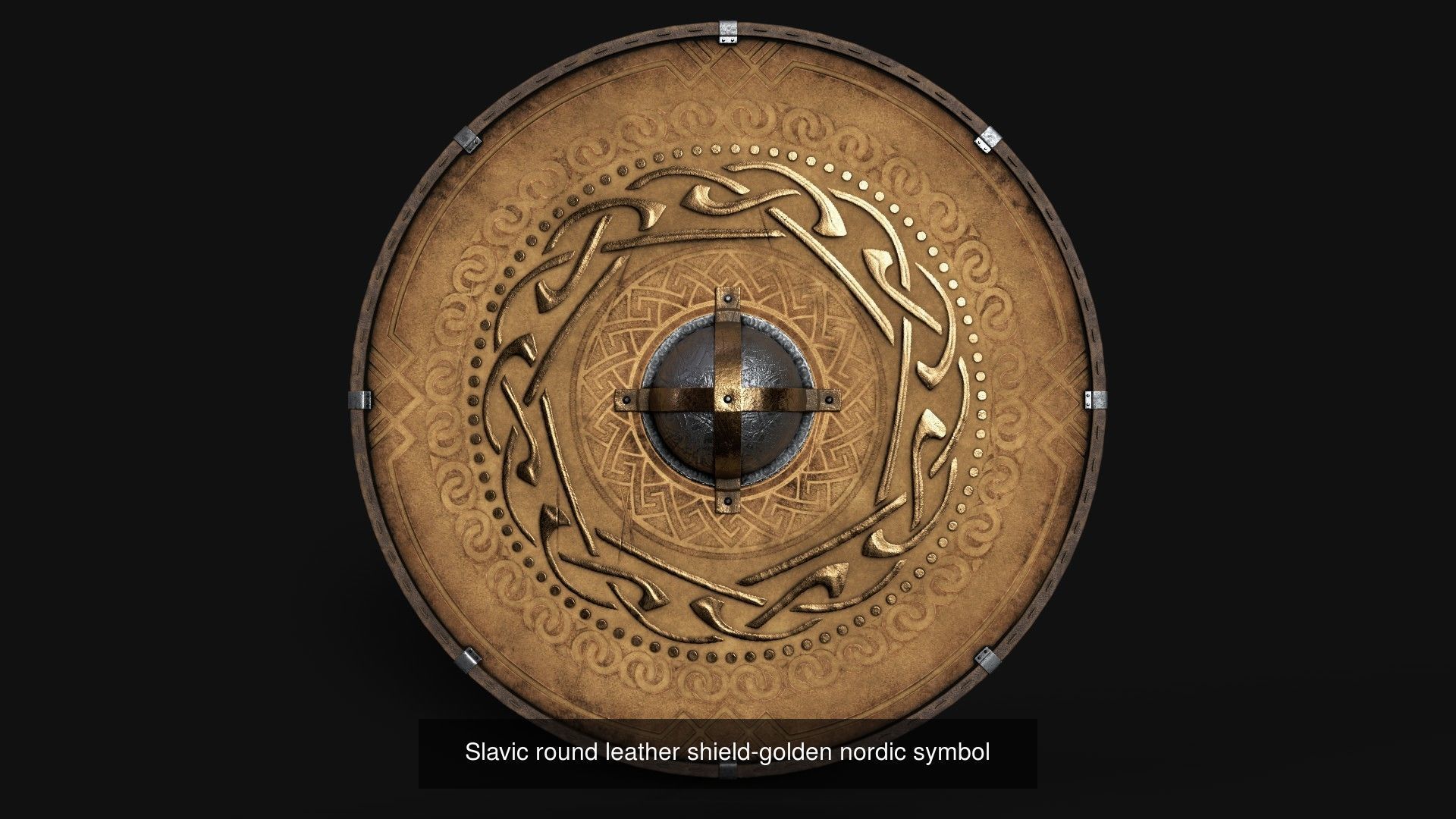 Slavic round shields 40 pieces 3D Model Collection_8