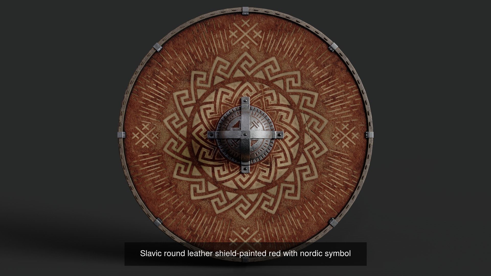 Slavic round shields 40 pieces 3D Model Collection_9