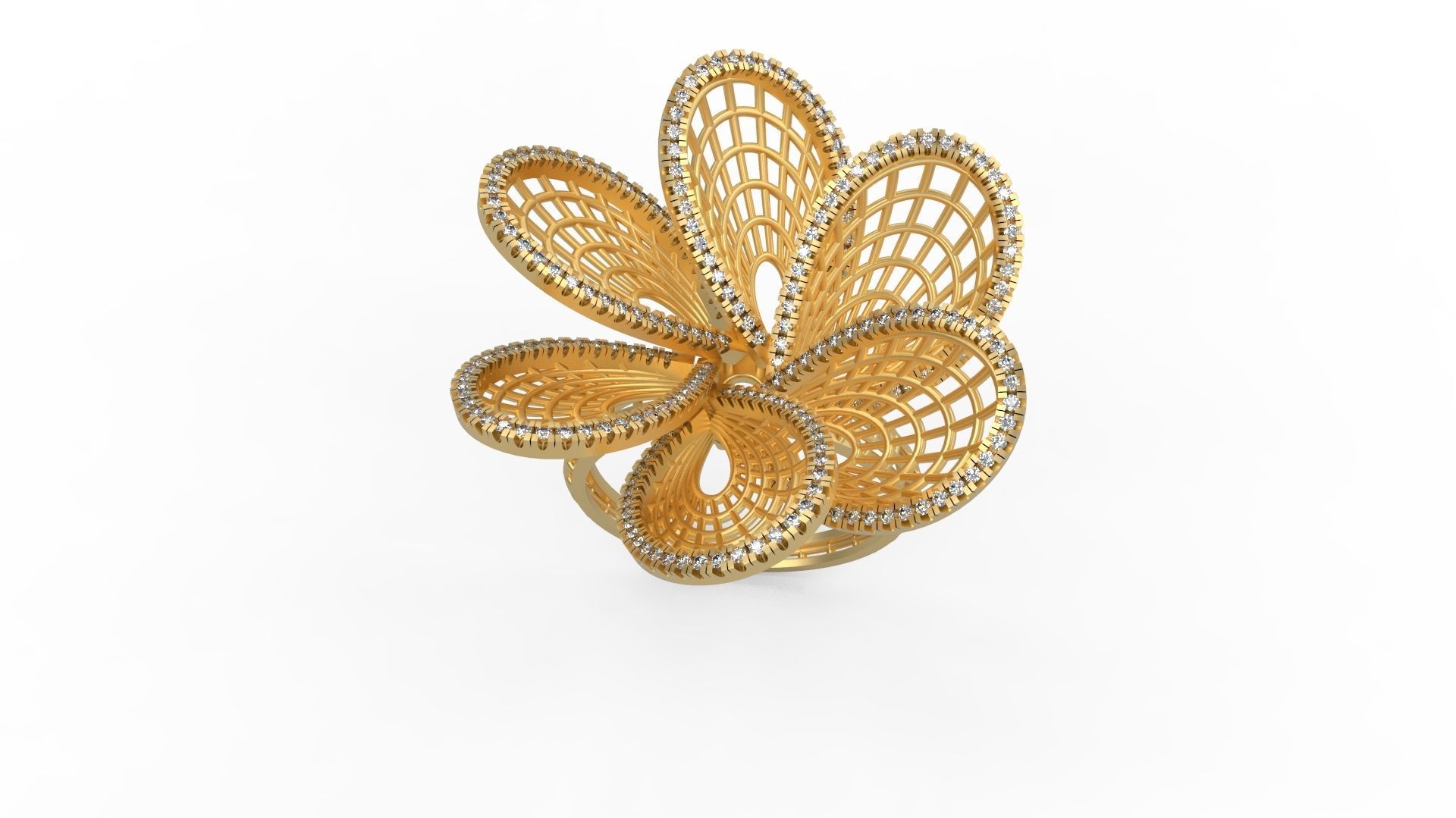 Woman Solitaire Ring 616 3D print model_3