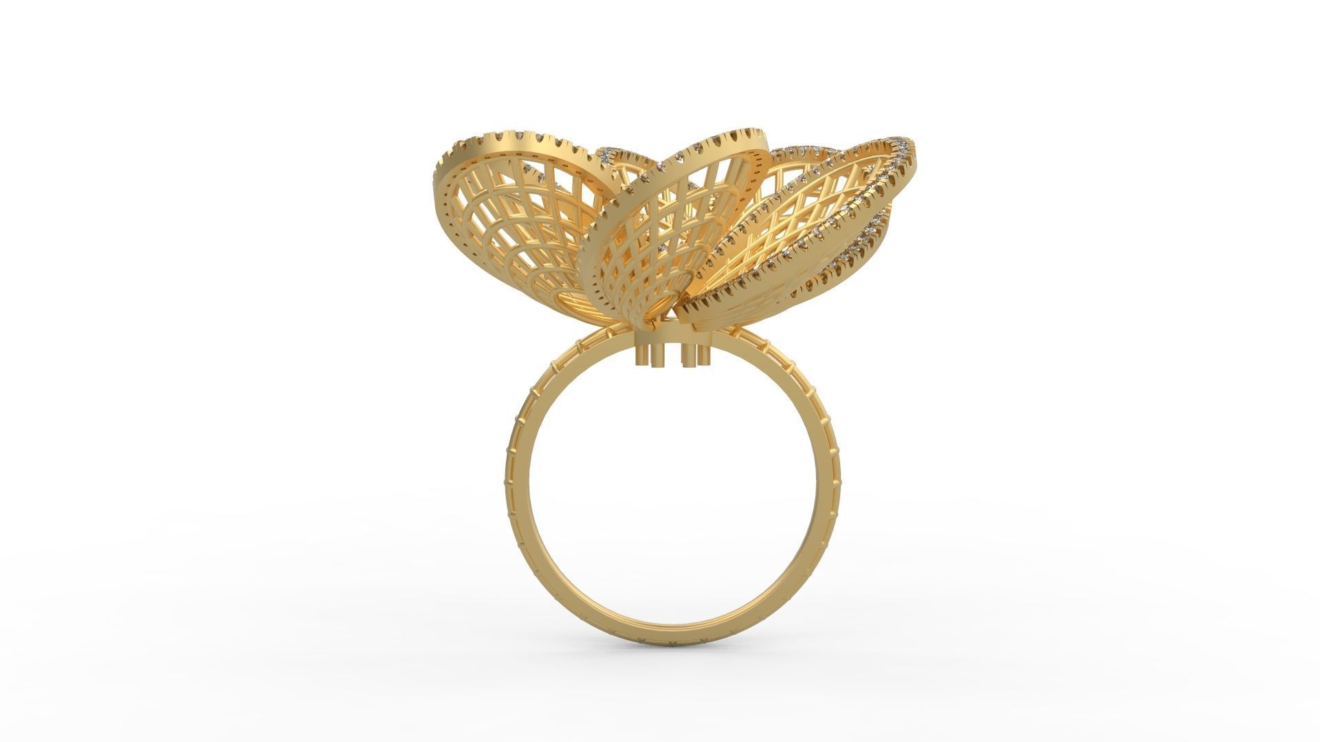 Woman Solitaire Ring 616 3D print model_1