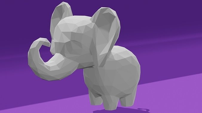 Low poly Elephant Low-poly 3D model