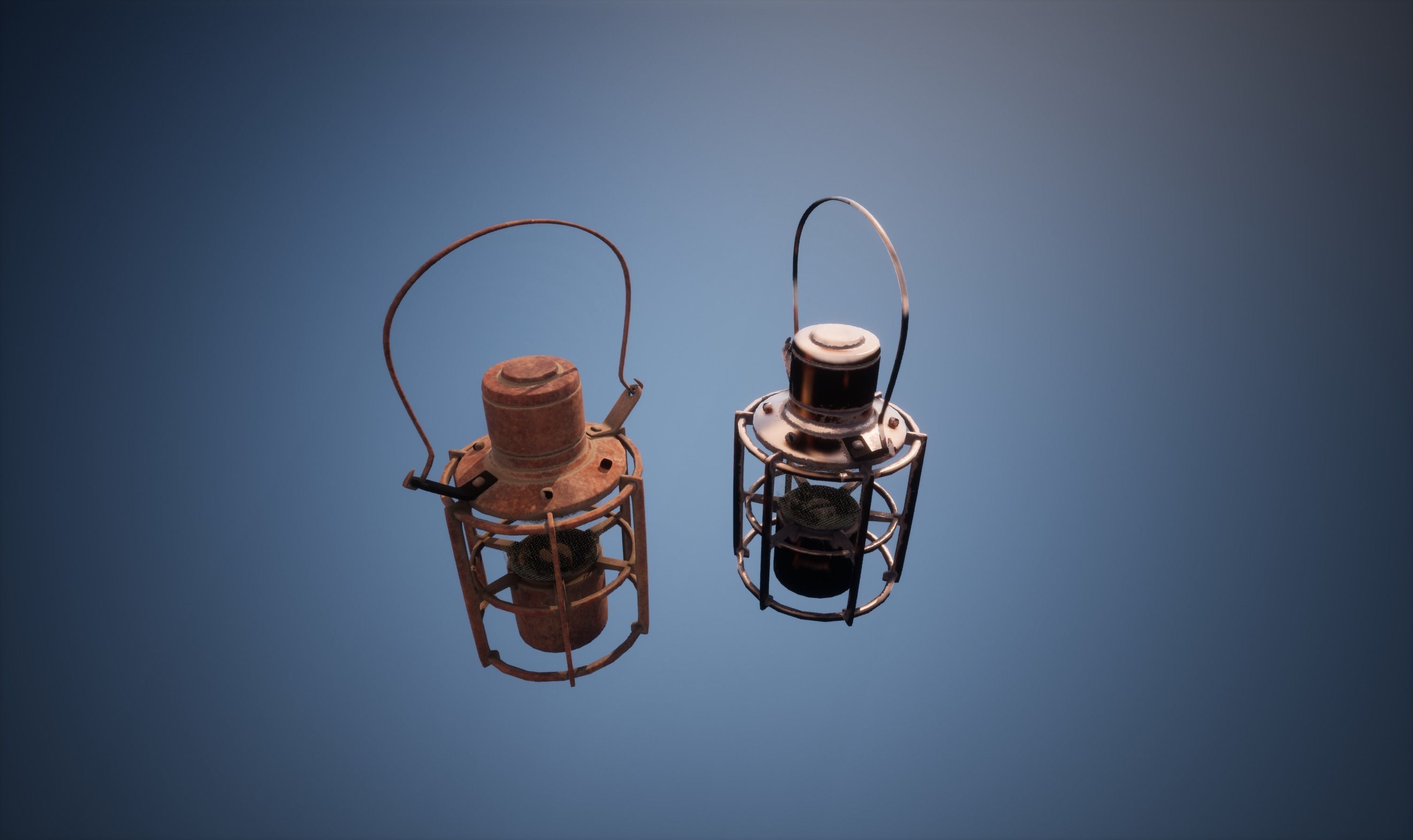 Lantern game ready Low-poly 3D model_3