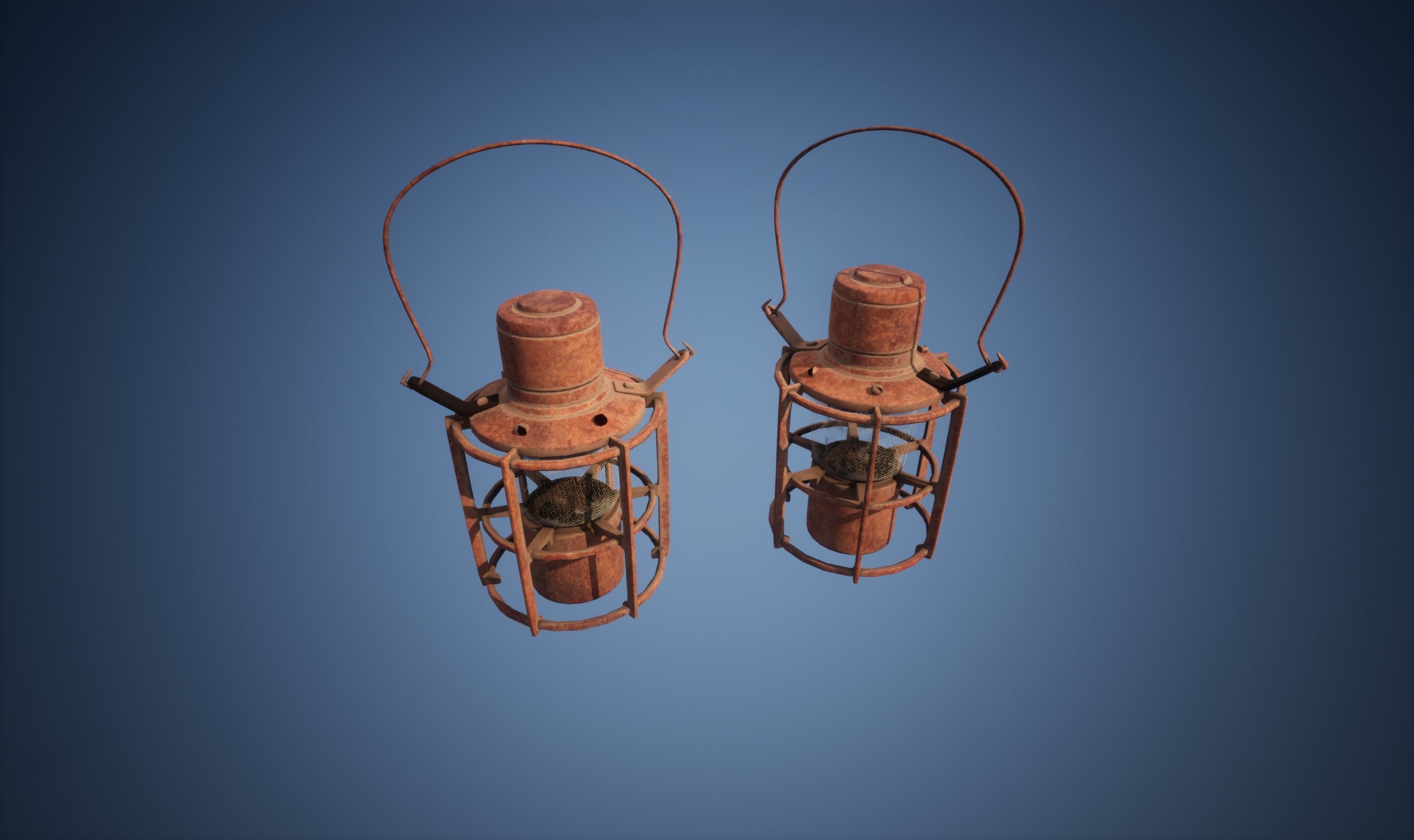 Lantern game ready Low-poly 3D model_1