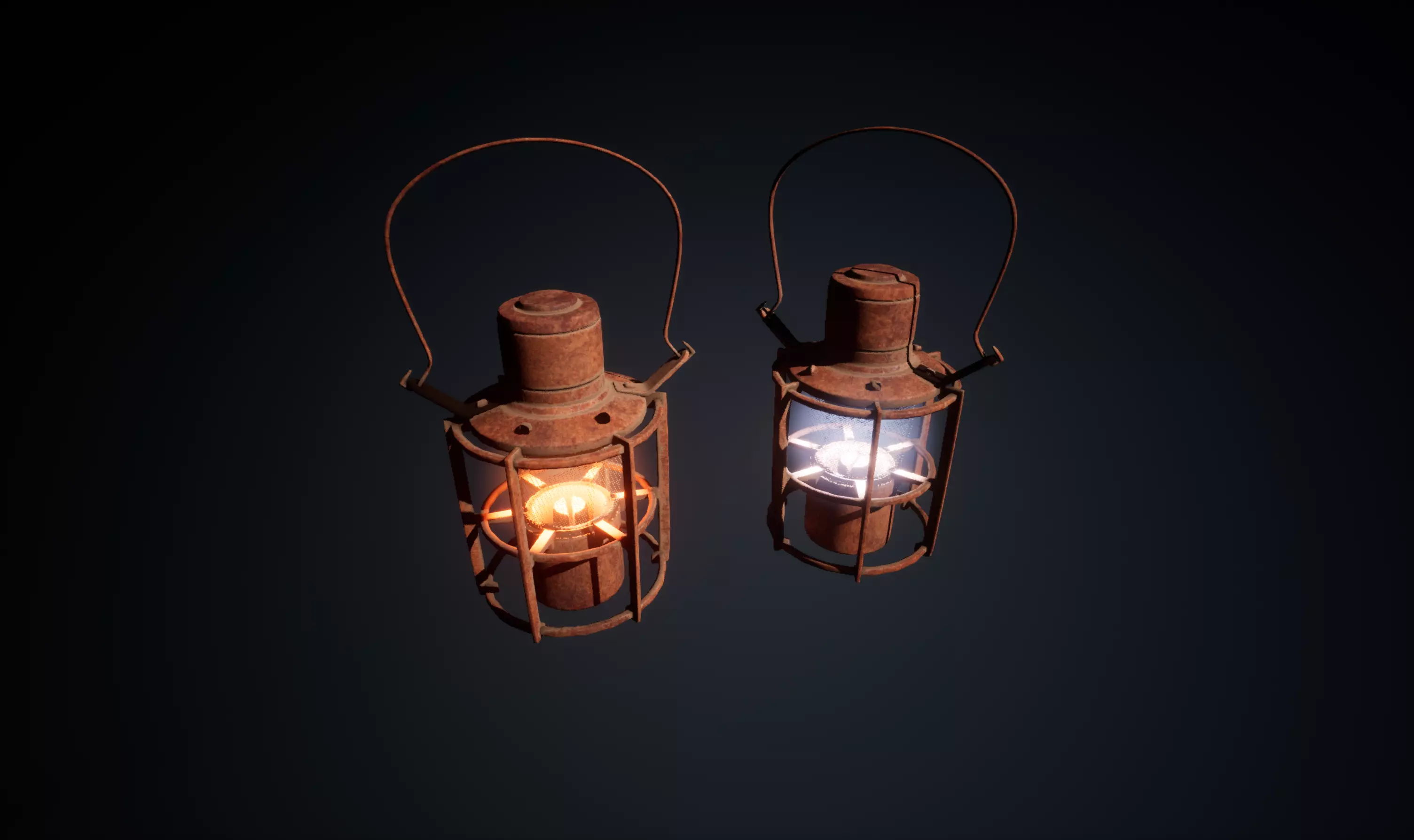 Lantern game ready Low-poly 3D model_0