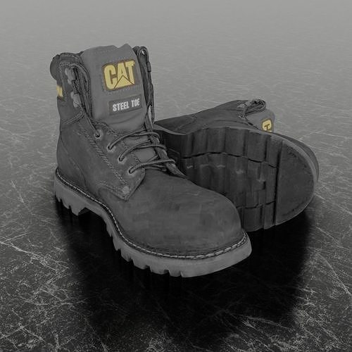 3D CAT BOOTS - STEEL TOE - BROWN Low-poly 3D model