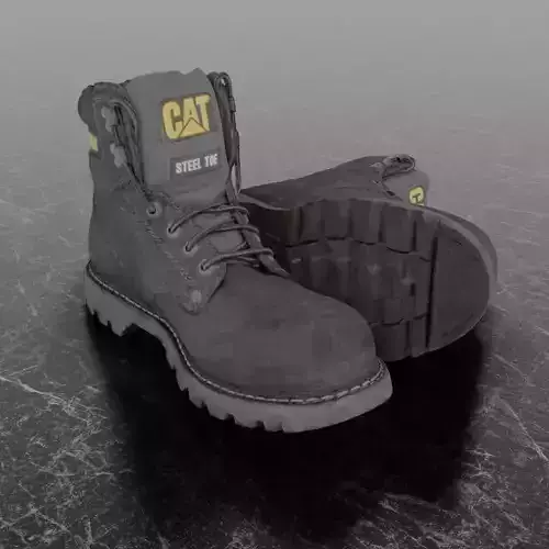 3D CAT BOOTS - STEEL TOE - BLACK Low-poly 3D model