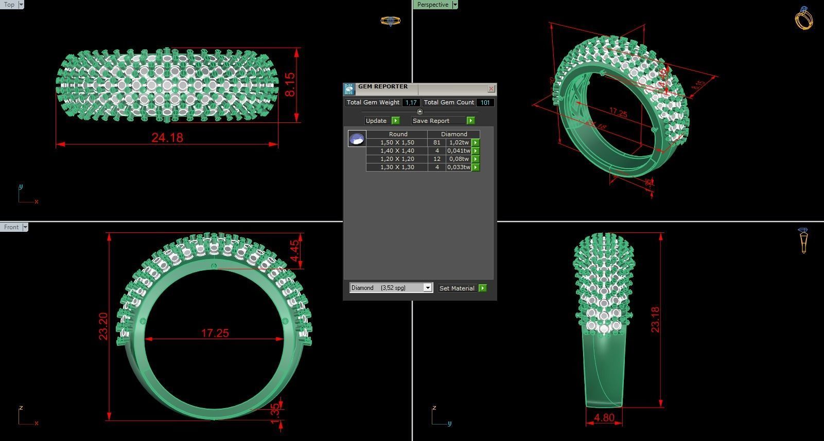 Woman Solitaire Ring 598 3D print model_9
