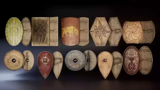 Slavic shields 240 pieces 3D Model Collection