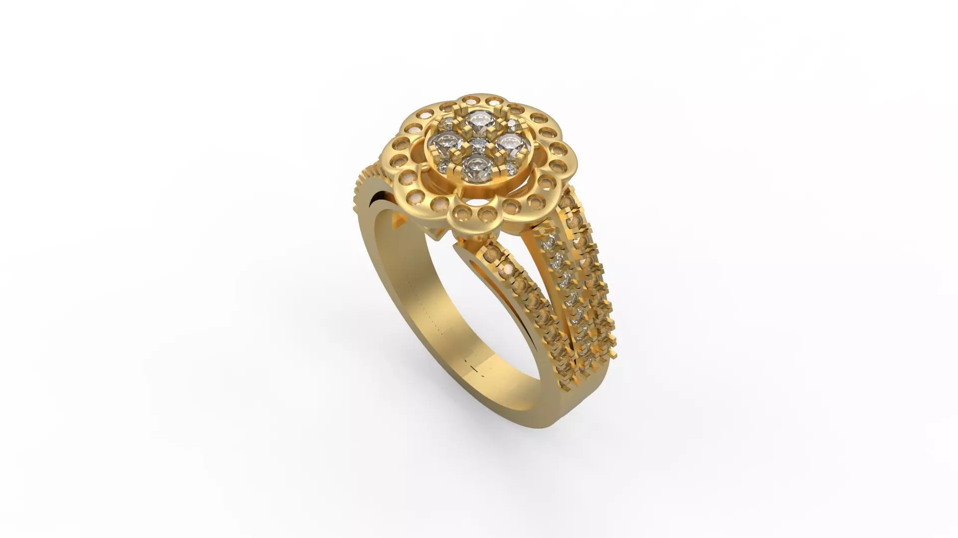 Woman Solitaire Ring 633 3D print model_0