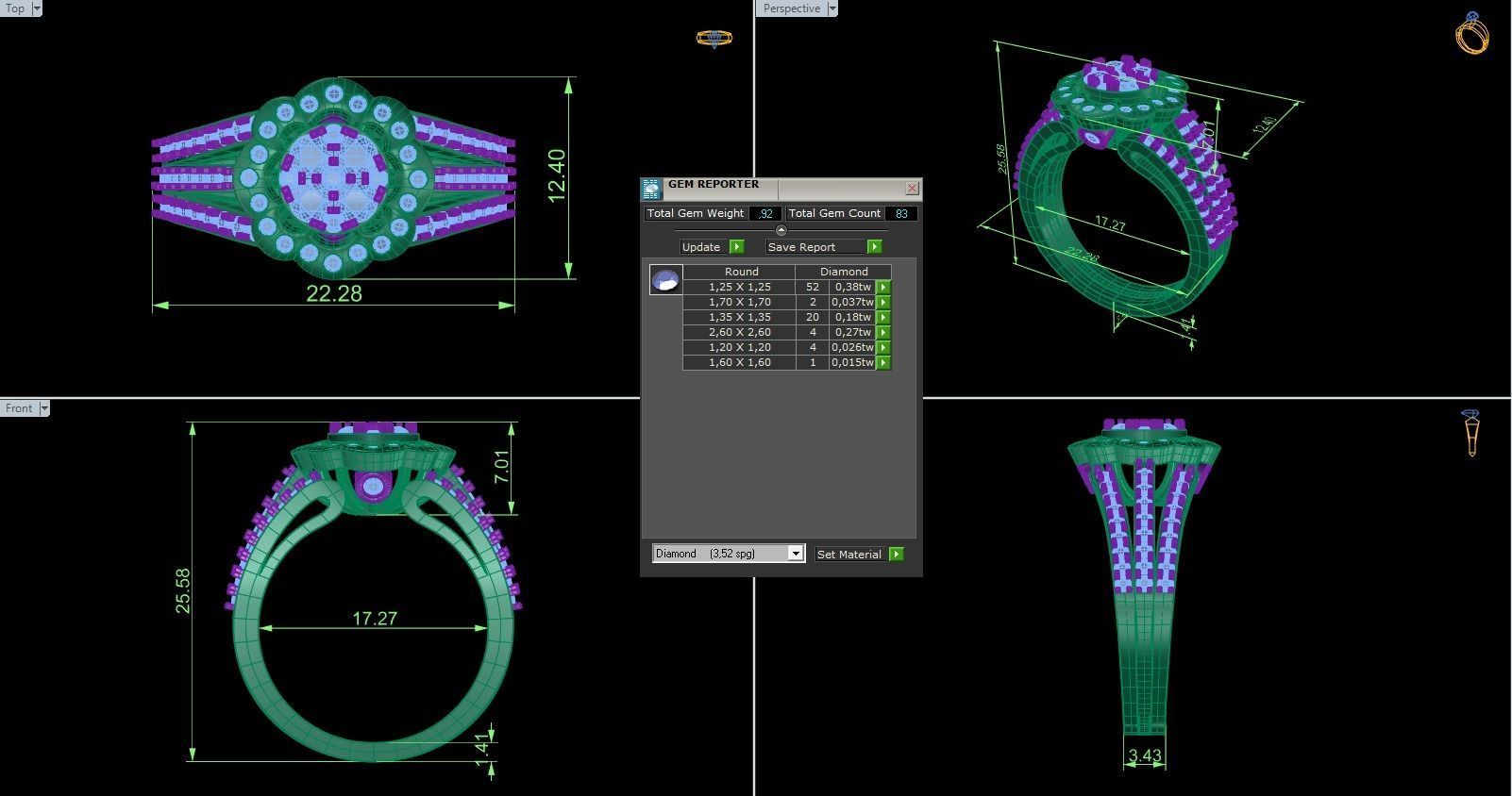 Woman Solitaire Ring 633 3D print model_9