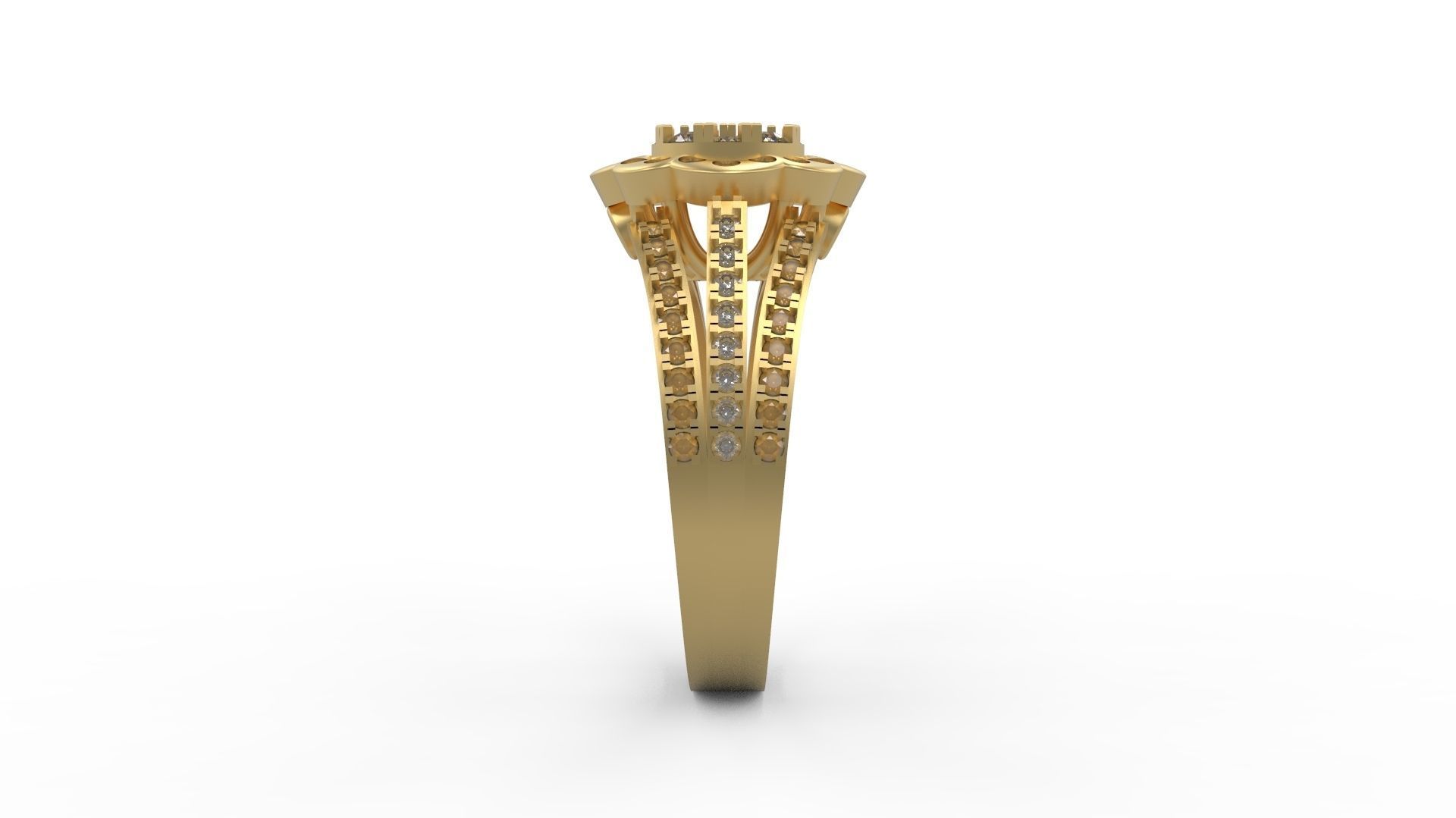 Woman Solitaire Ring 633 3D print model_2