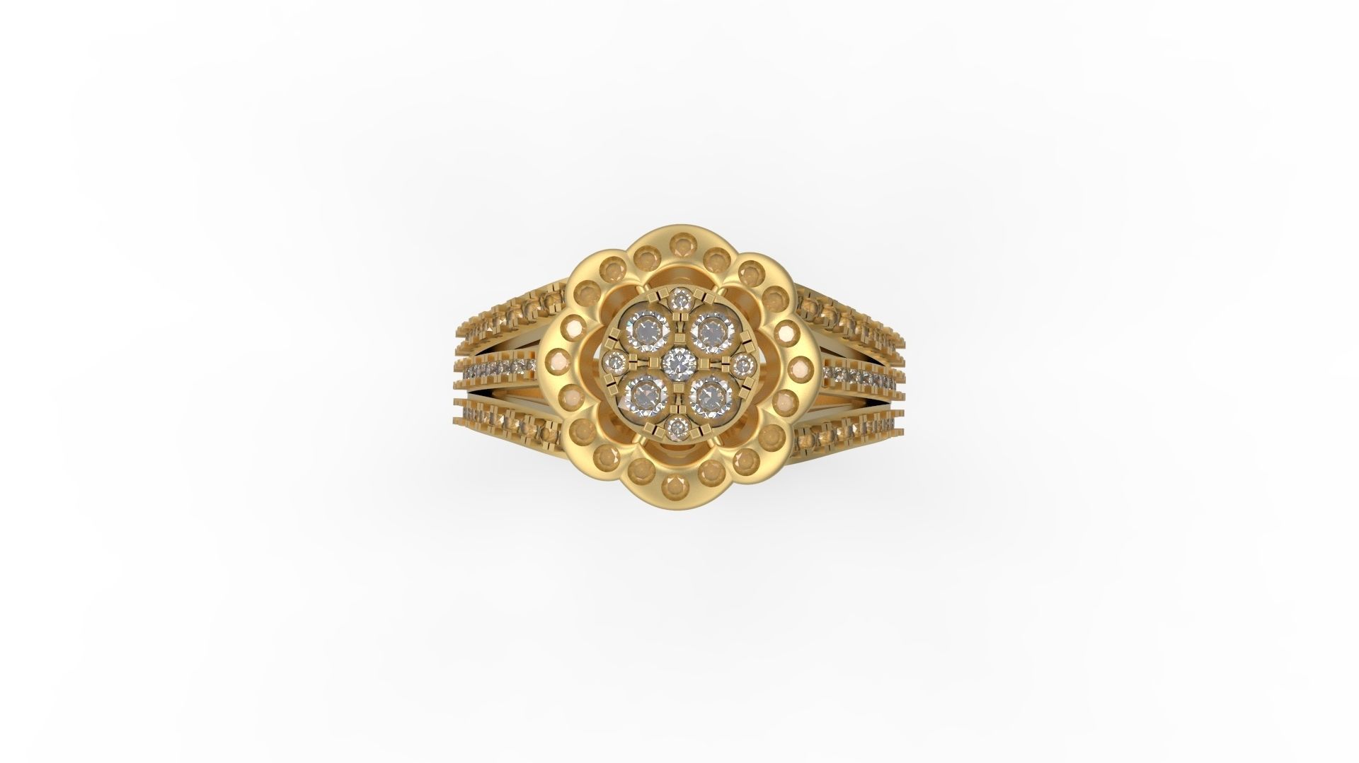 Woman Solitaire Ring 633 3D print model_4