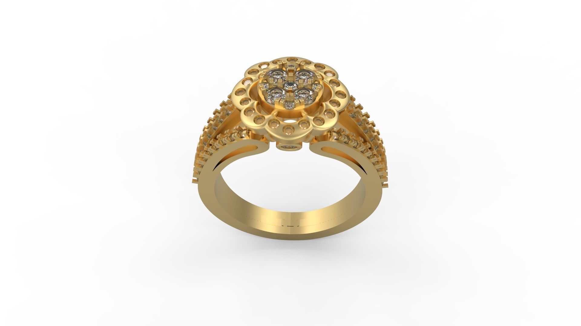 Woman Solitaire Ring 633 3D print model_3