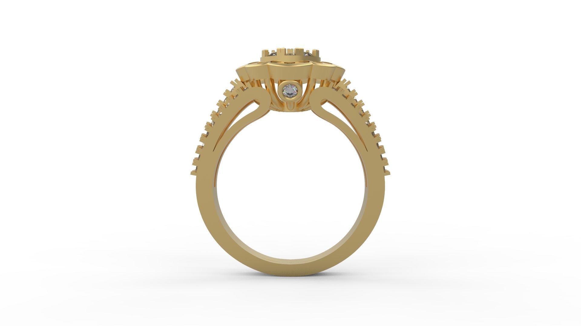 Woman Solitaire Ring 633 3D print model_1