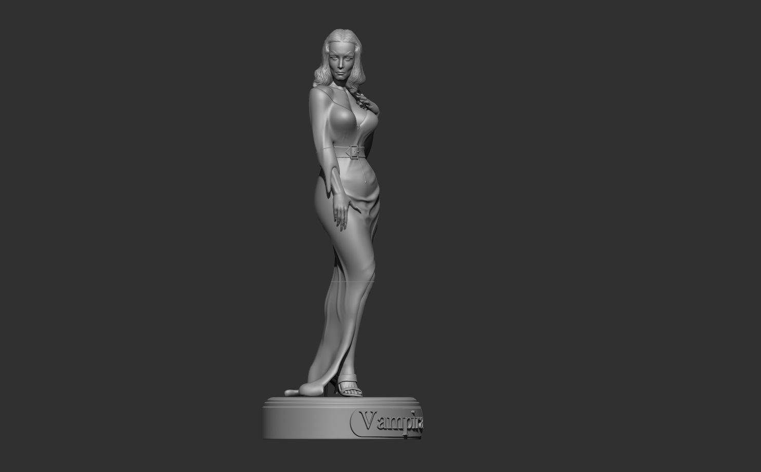 Vampira Vintage Figure 3D print model_1
