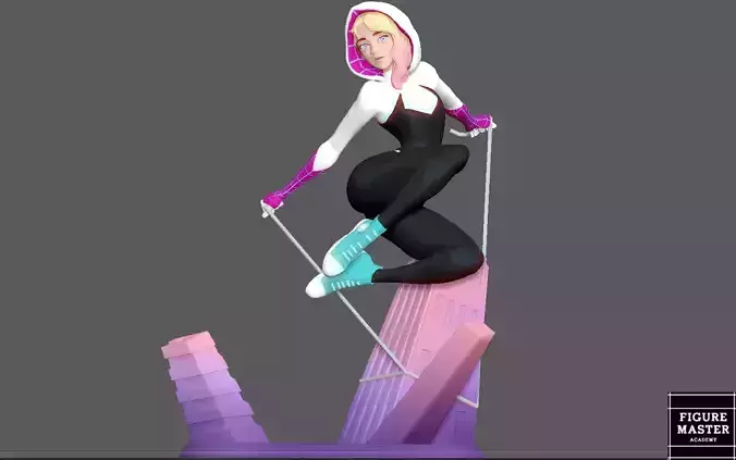 GWEN STACY SPIDERMAN ACROSS THE SPIDERVERSE ANIME CHARACTER