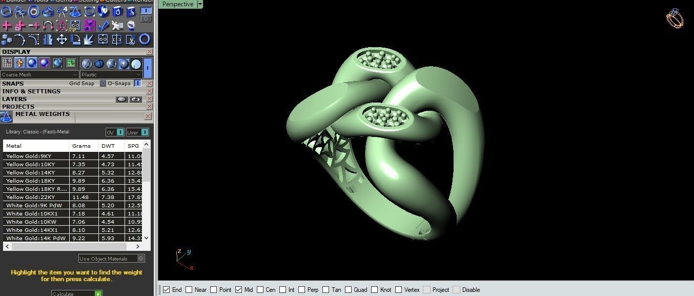 cuban jewlery full  set  3D print model_9