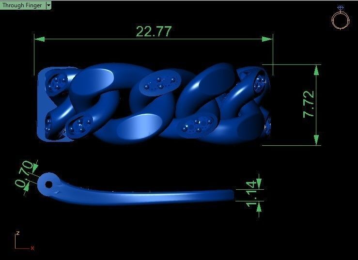 cuban jewlery full  set  3D print model_6