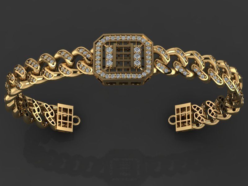 cuban jewlery full  set  3D print model_5