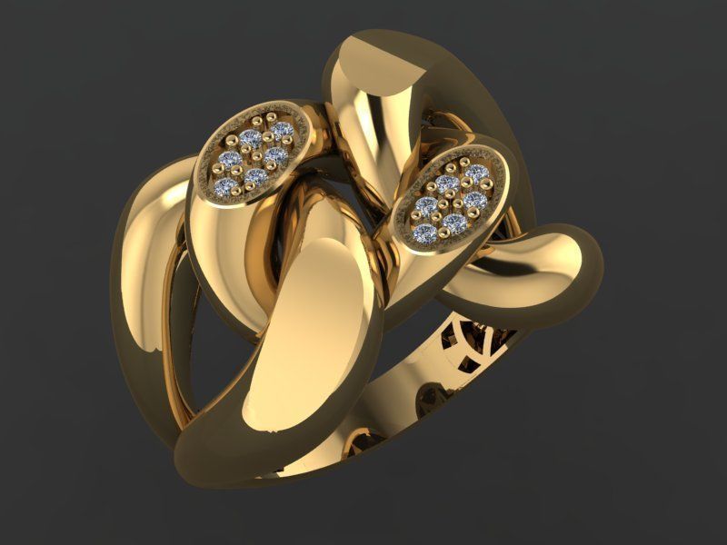 cuban jewlery full  set  3D print model_3