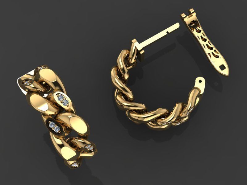 cuban jewlery full  set  3D print model_2