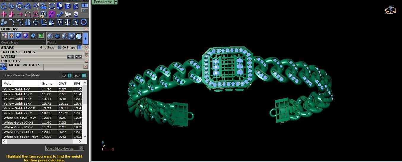 cuban jewlery full  set  3D print model_8