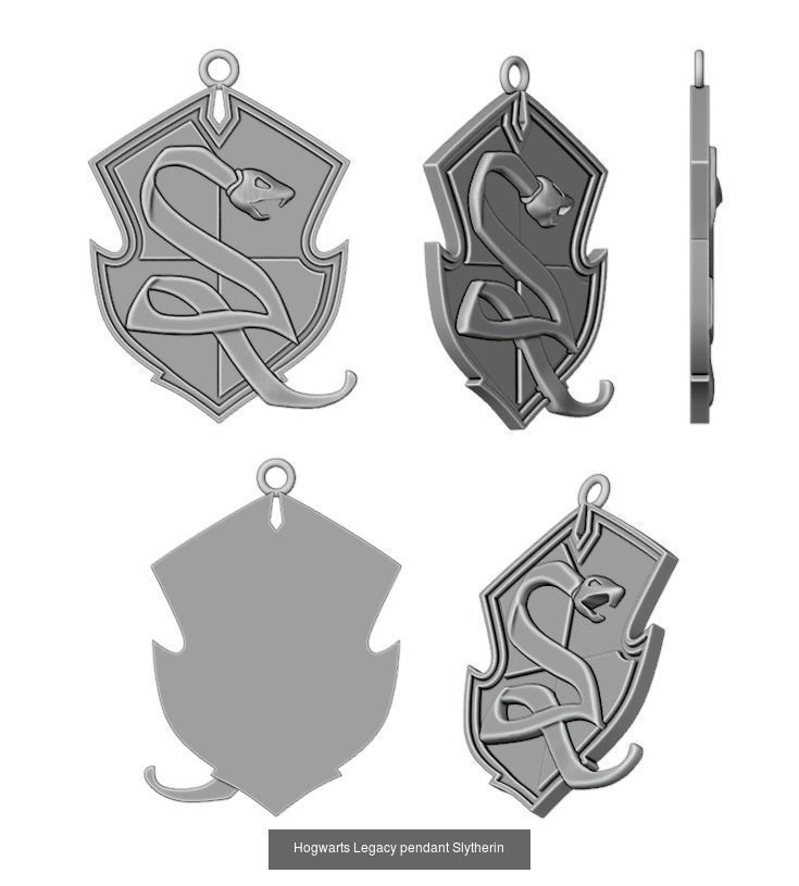 Hogwarts Legacy  coat of arms pendants 3D Model Collection_2