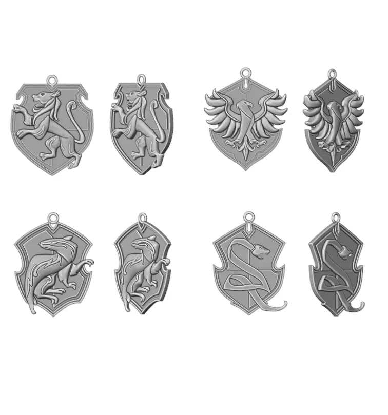 Hogwarts Legacy  coat of arms pendants 3D Model Collection_0