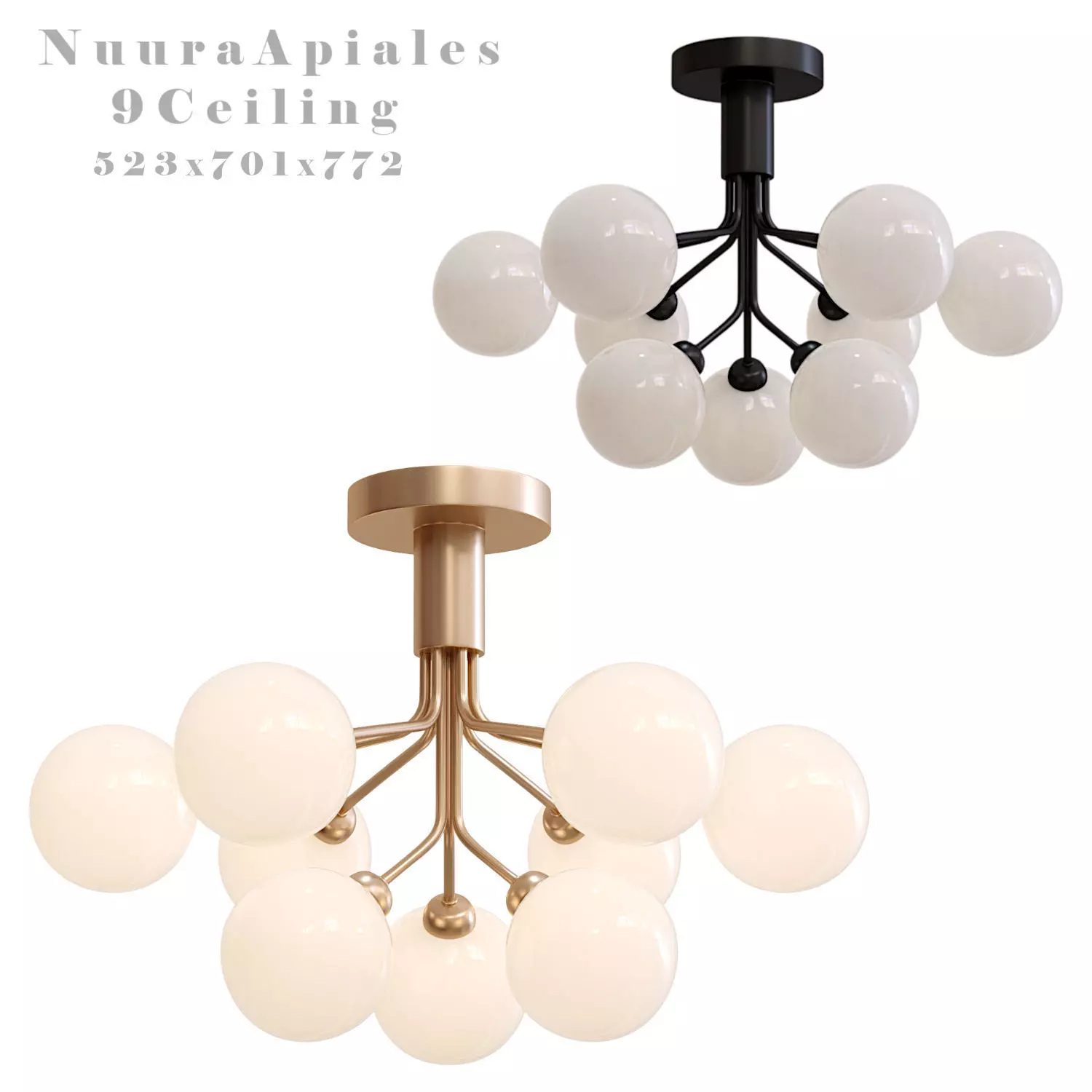 Chandelier Nuura Apiales 9 Ceiling 3D model_0