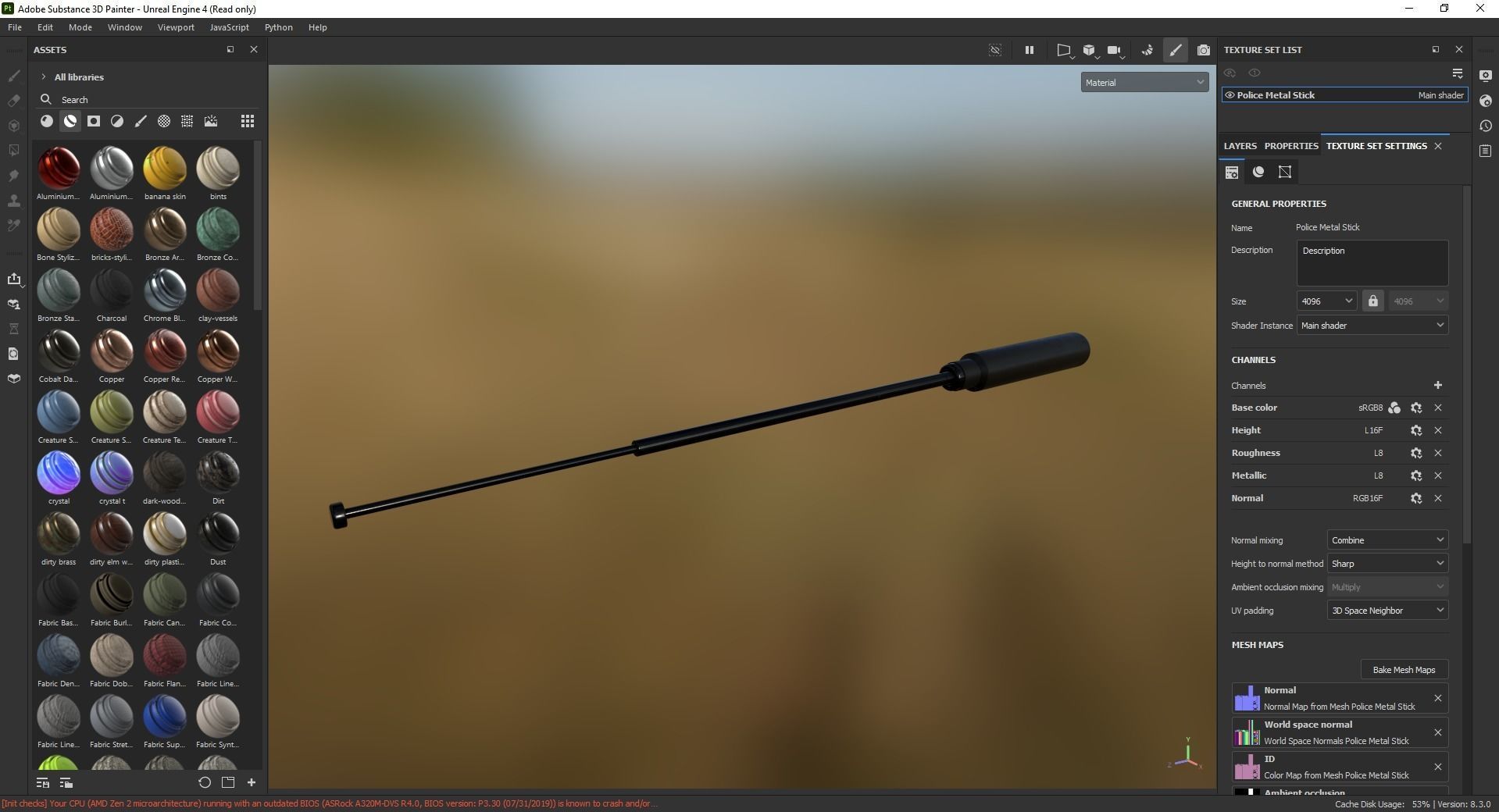 Police Metal Stick 3D Model Low-poly 3D model_6